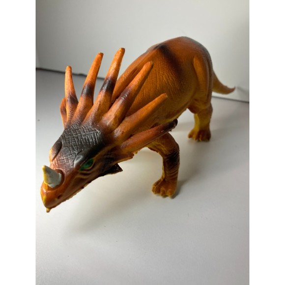 Vintage Imperial Dinosaur Toy Styracosaurus Figure 10.5" 1985 Rubber Dino - Picture 1 of 8